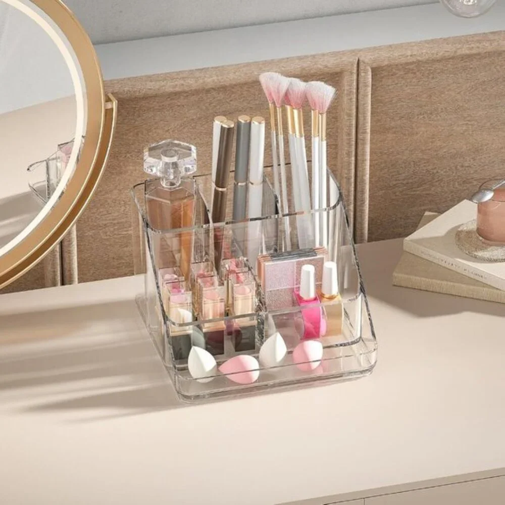 New Makeup Organizer Tray with 6 Compartments for Jewelry & Vanity Storage